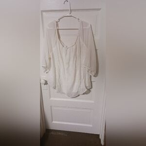 Boutique Elegant White Women's Blouse Top 2x. A-20